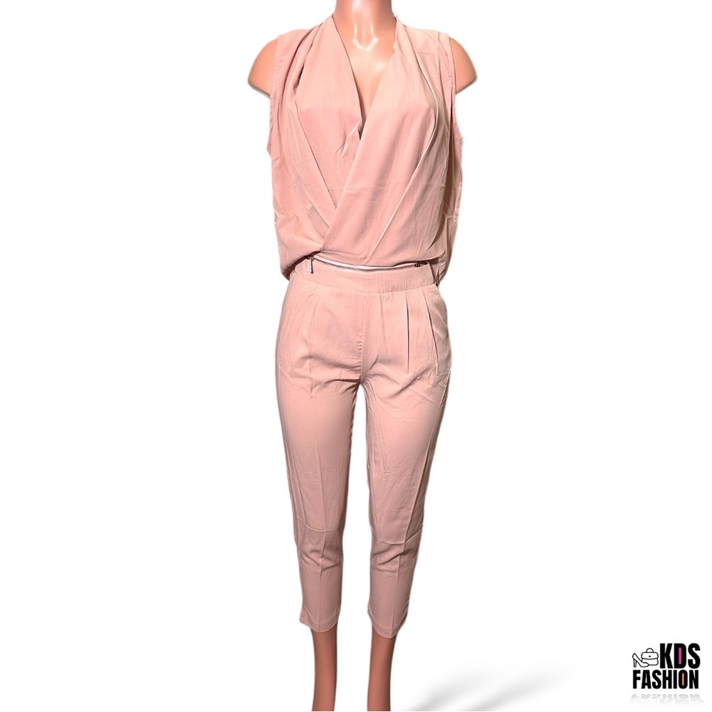 Uniq Vintage Pink 2-Piece Cropped Romper NWT SM